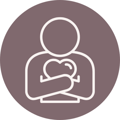 Icon image of person holding heart