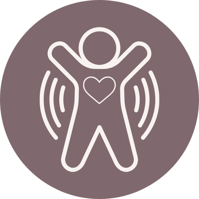 Outline of a body with a heart on it