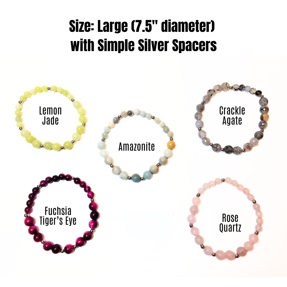 large silver spacers grounding bracelets