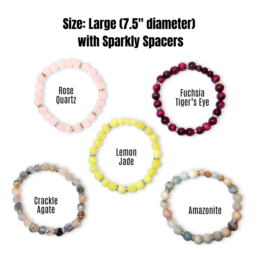 large sparkly spacers grounding bracelets