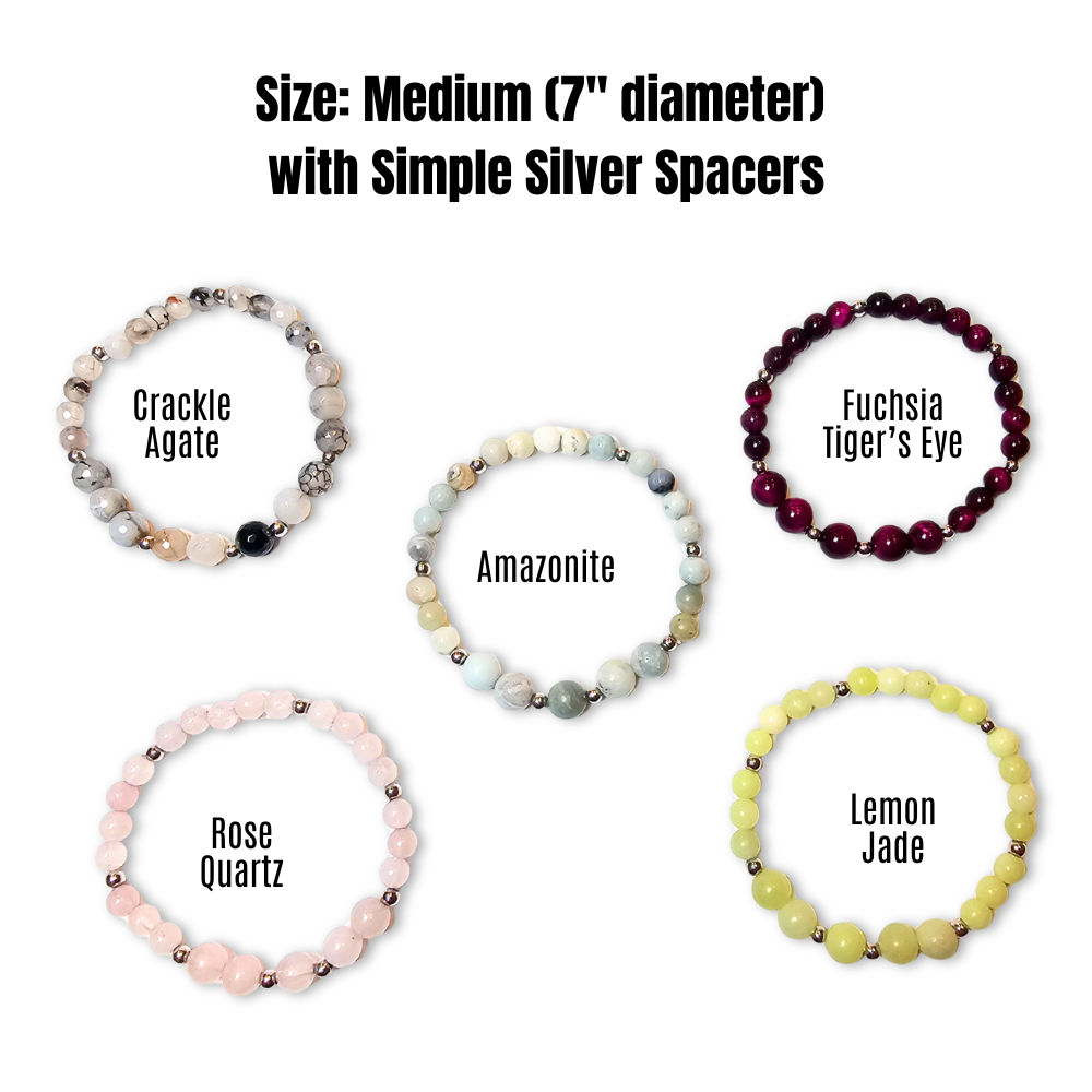 medium silver spacers grounding bracelets