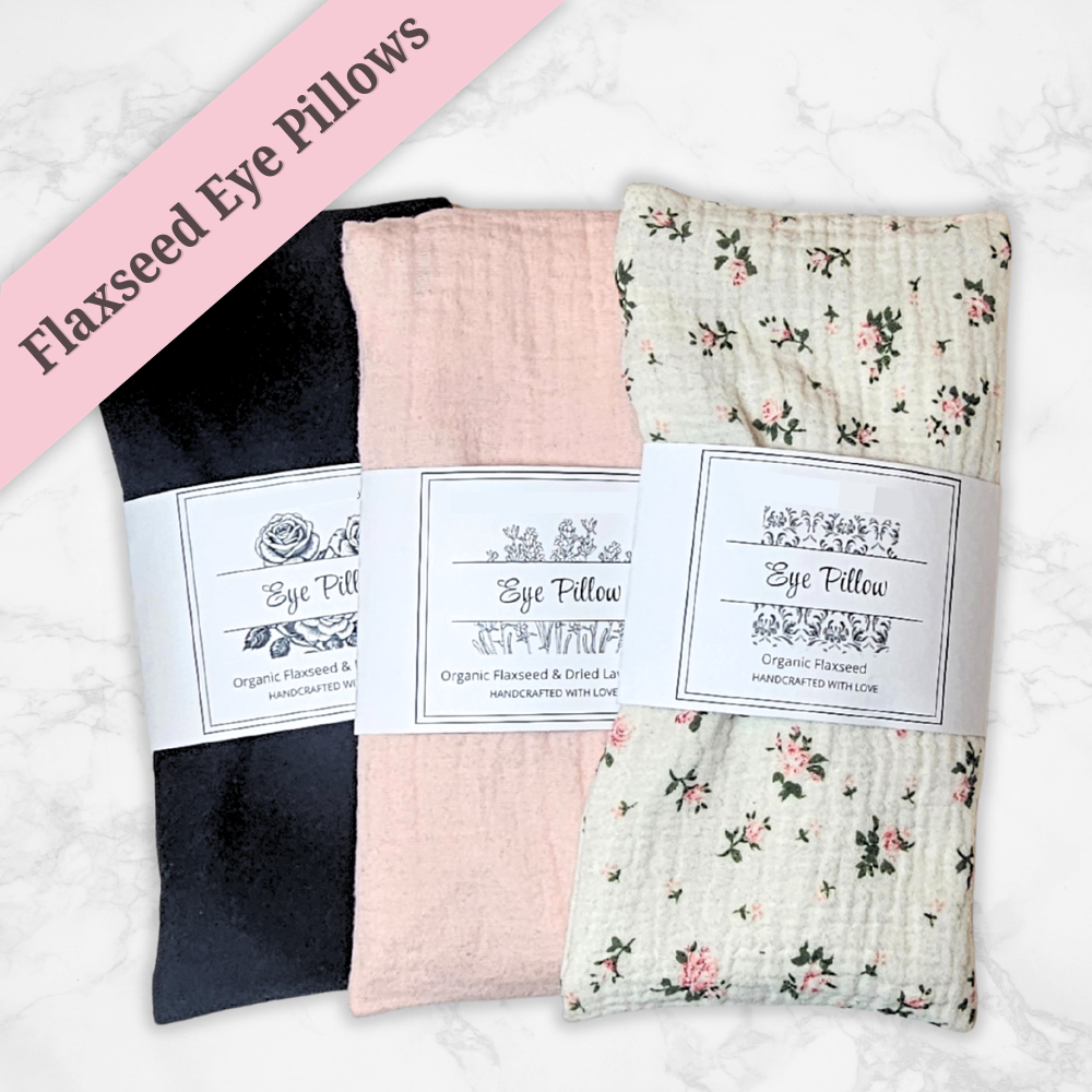 organic flaxseed eye pillows with removable covers
