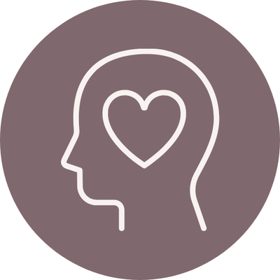 outline of a head with a heart on it 